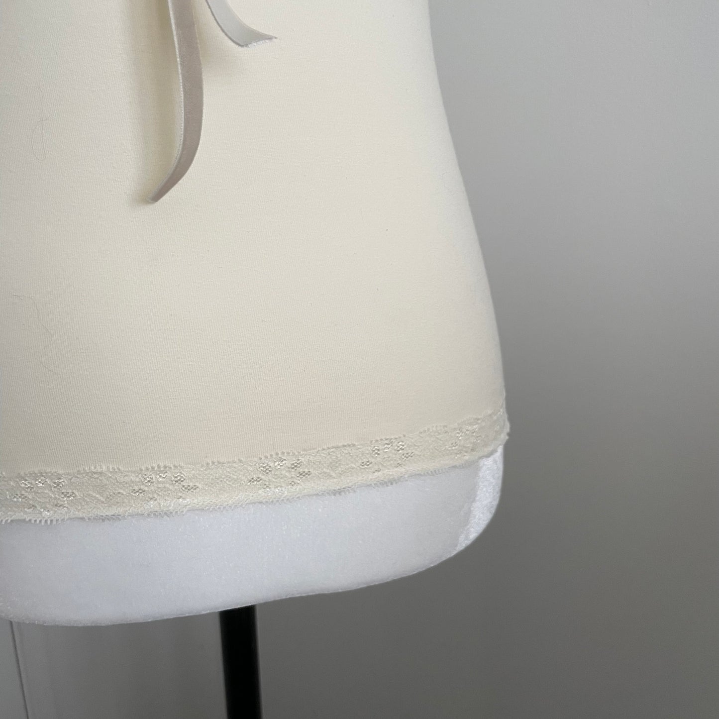 Cream Lace Trim Velvet Tie Front Top (Size XS only, more sizes coming soon)