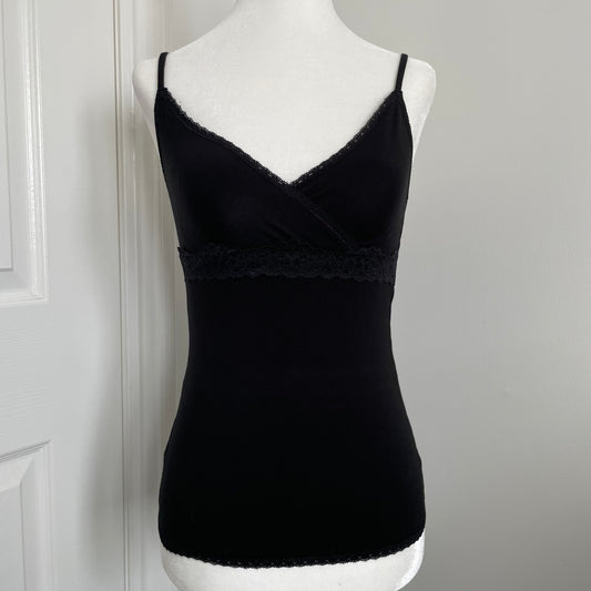 Black Lace Trim Crossover Cami